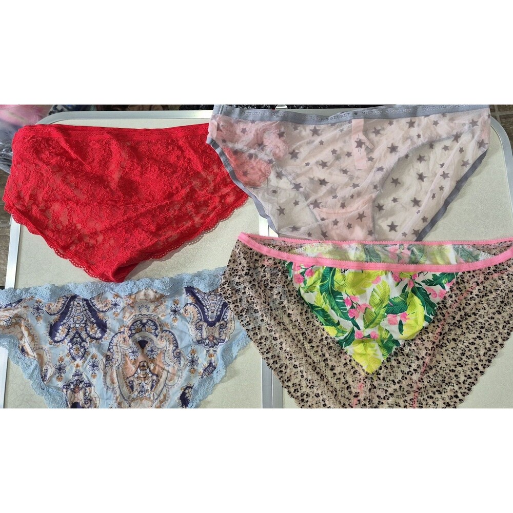 NWOT Lot Of 4 Victorias Secret Medium Underwear Panties Sheer Lace Soft New - Picture 2 of 2